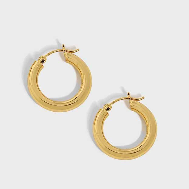 Minimalism Geometry Mini Circles 925 Sterling Silver Huggie Hoop Earrings