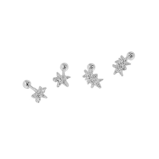 Cute Mini Starfish 925 Sterling Silver Stud Earrings