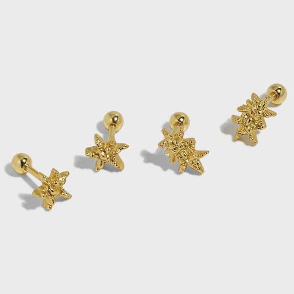 Cute Mini Starfish 925 Sterling Silver Stud Earrings