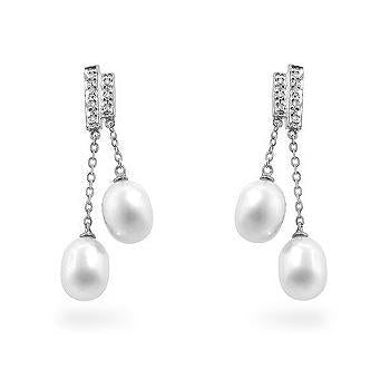 Pearl Diamond Dangles