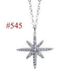 Elegant Six Claw V Shape Moissanite CZ 925 Sterling Silver Necklace