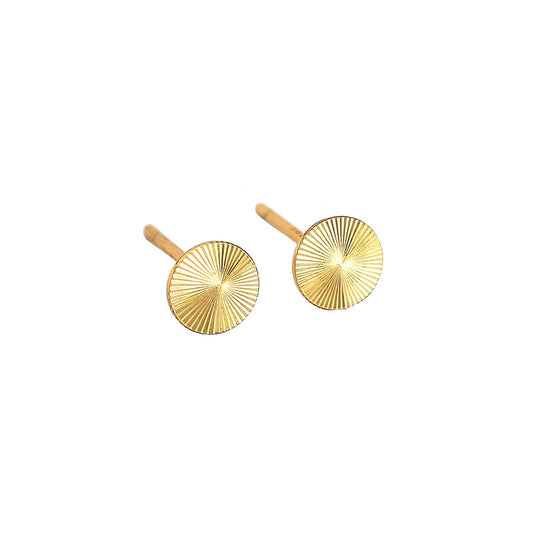 Geometry Round CNC Lathe 925 Sterling Silver Stud Earrings