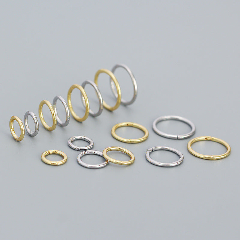 Minimalism 6mm-12mm Circle 925 Sterling Silver Huggie Hoop Earrings