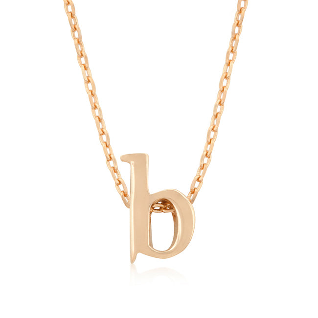 Rose Gold Finish Initial B Pendant