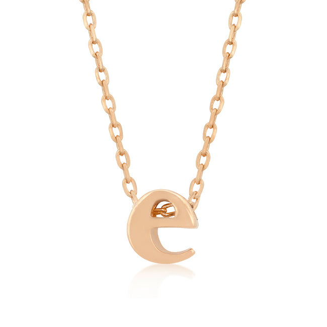 Rose Gold Finish Initial E Pendant