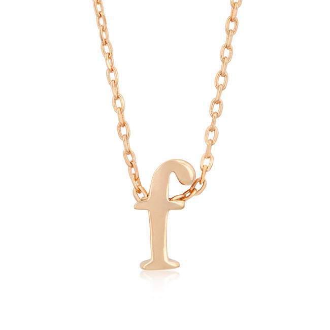 Rose Gold Finish Initial F Pendant