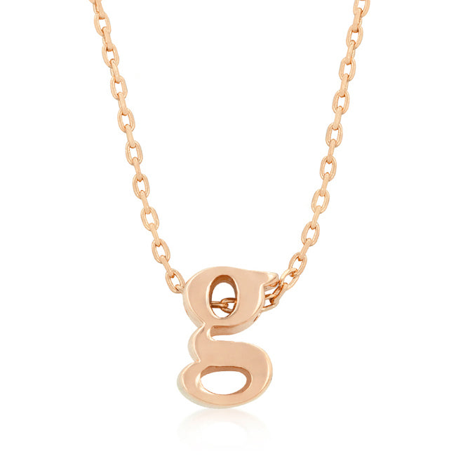 Rose Gold Finish Initial G Pendant