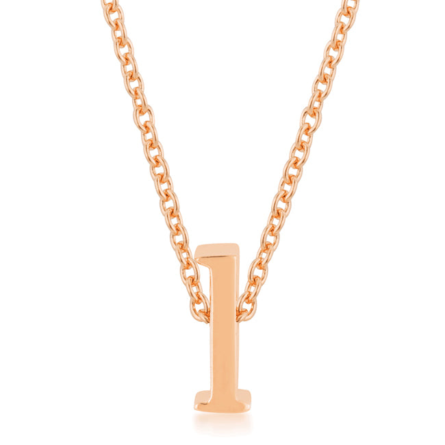 Rose Gold Finish Initial L Pendant