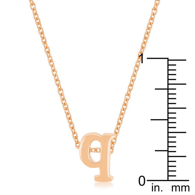 Rose Gold Finish Intiial Q Pendant