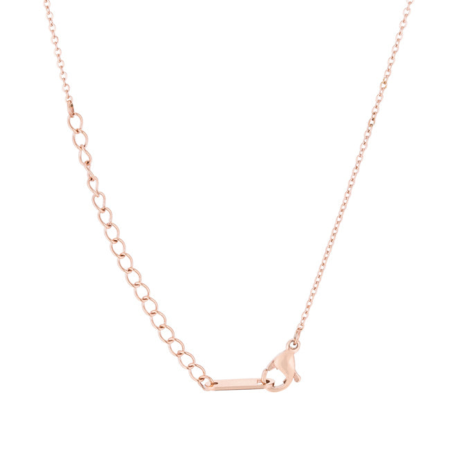 Elaina Rose Gold Stainless Steel O Initial Necklace