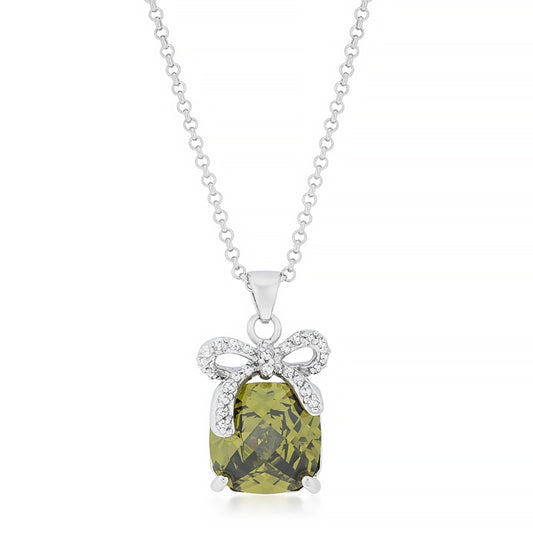 Olivine Pendant with Bow