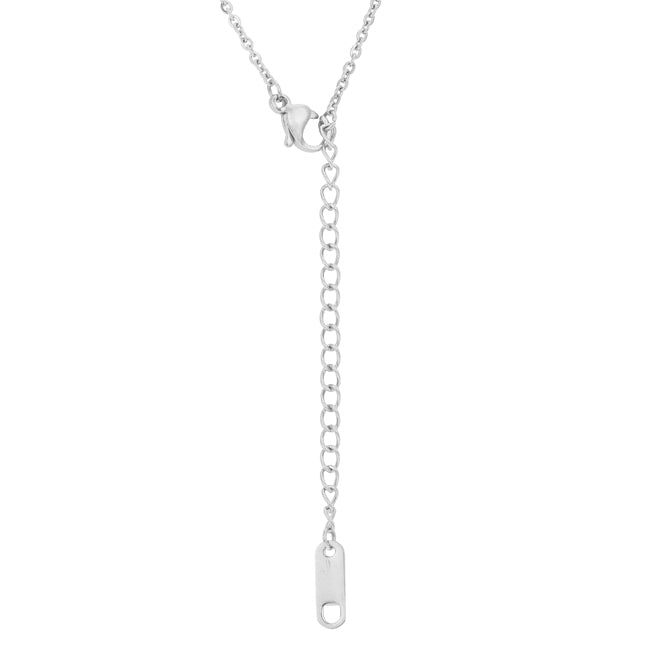 Maya 1.37ct CZ Rhodium Rose Drop Necklace