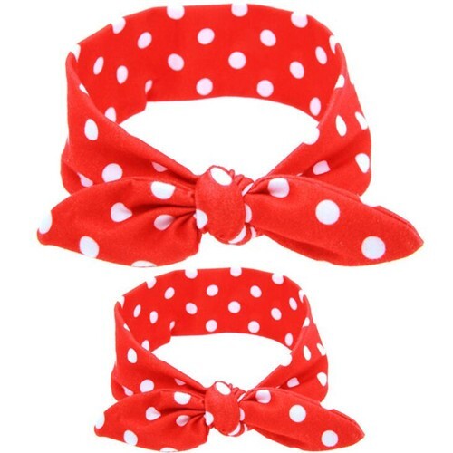 Spots Design Baby Hair Band Set - Red