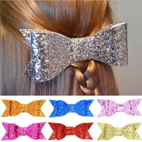 (8 pcs Per Unit) Shining Bowknot Baby Girl Fashion Hair Clips