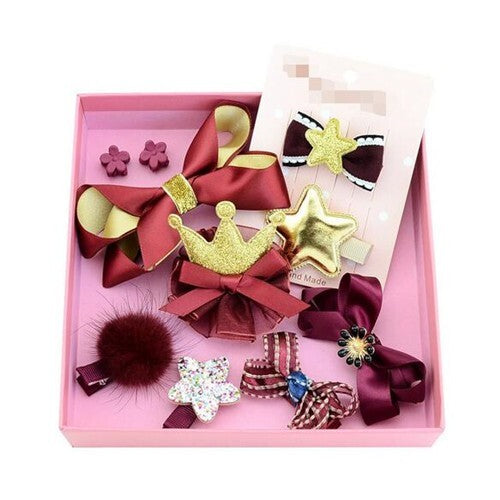 (10 pcs) Crown and Star Fashion Baby Hair Clip Set