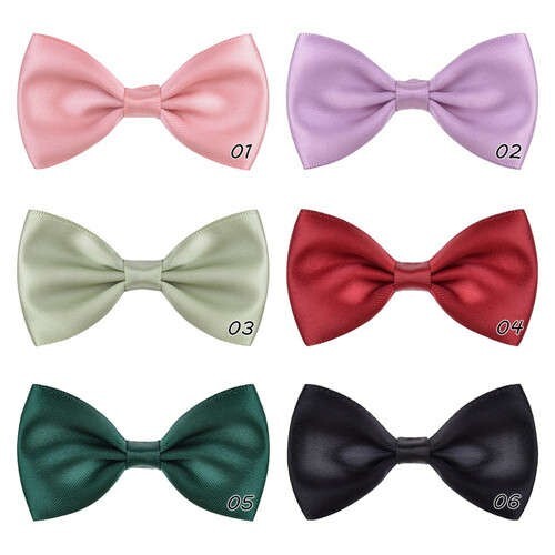 (6 pcs) Cute Bowknot Polyester Baby Hair Clip Set