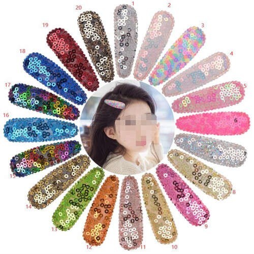 (20 pcs) Colorful Sequins Baby Girl/ Kids Fashion Hair Clip Set