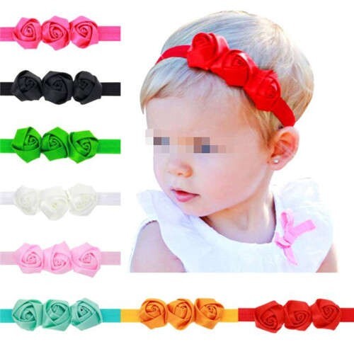 (8 pcs) Roses Decorated High Fashion Baby Girl Hair Band Set