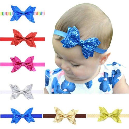 (7pcs) Shining Attractive Dual Layers Bowknot Baby/ Toddler Hair Band Set