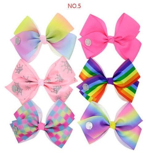 (6 pcs) U.S. High Fashion Colorful Bowknot Baby Girl Hair Clip Set/ Hair Accessories - NO.5