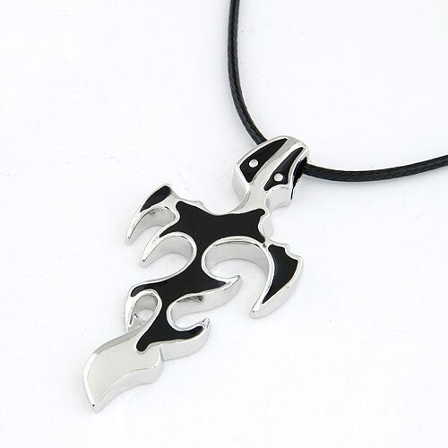 Distinctive Design Black Flame Pendant Men Necklace