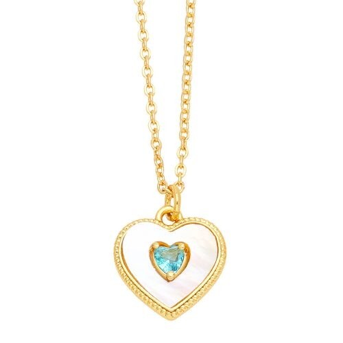 Fashion Design Peach Heart Pendant Wholesale Women Gold Plated Copper Necklace - Violet