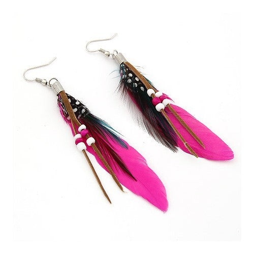 Extreme Graceful Feather Fashion Earrings - Rose