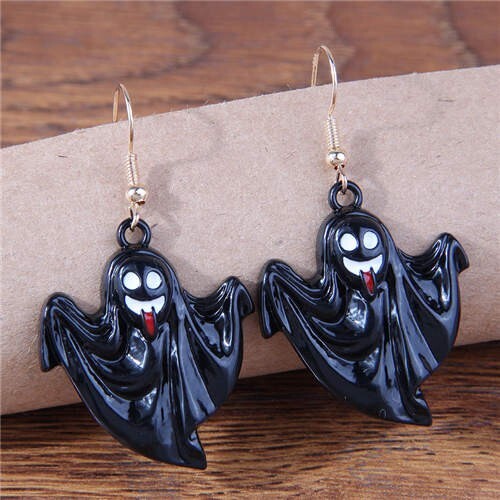 Halloween Fashion Vampire Horror Vibe Wholesale Statement Earrings - Black