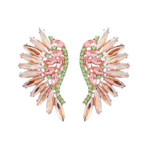 Delicate Rhinestone Angel Wings Design Bohemian Fashion Wholesale Earrings - Champagne