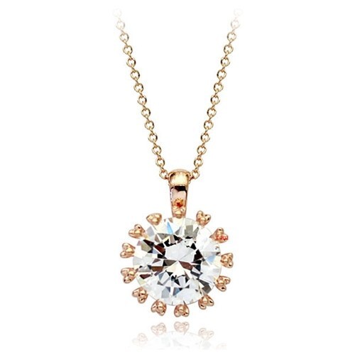 Eternal Love Sparking Zircon 18K Rose Gold Pendant Necklace