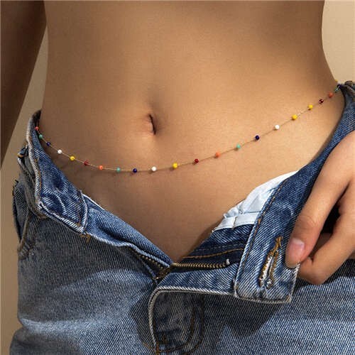 Candy Color Mini Beads Fashion Body Chain Fashion Wholesale Waist Chain